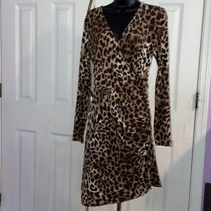 Michael Kors Ruched Leopard Bodycon-Size 6
